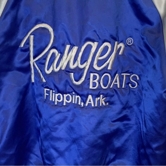 Vintage 1988 Ranger Boats Flippin Arkansas Satin Bomber Lined Jacket Neil Howard - Picture 6 of 8